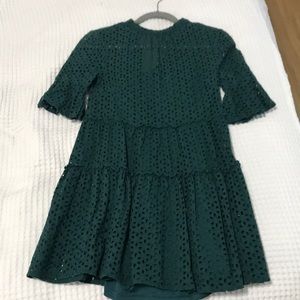 Forrest green eyelet dress